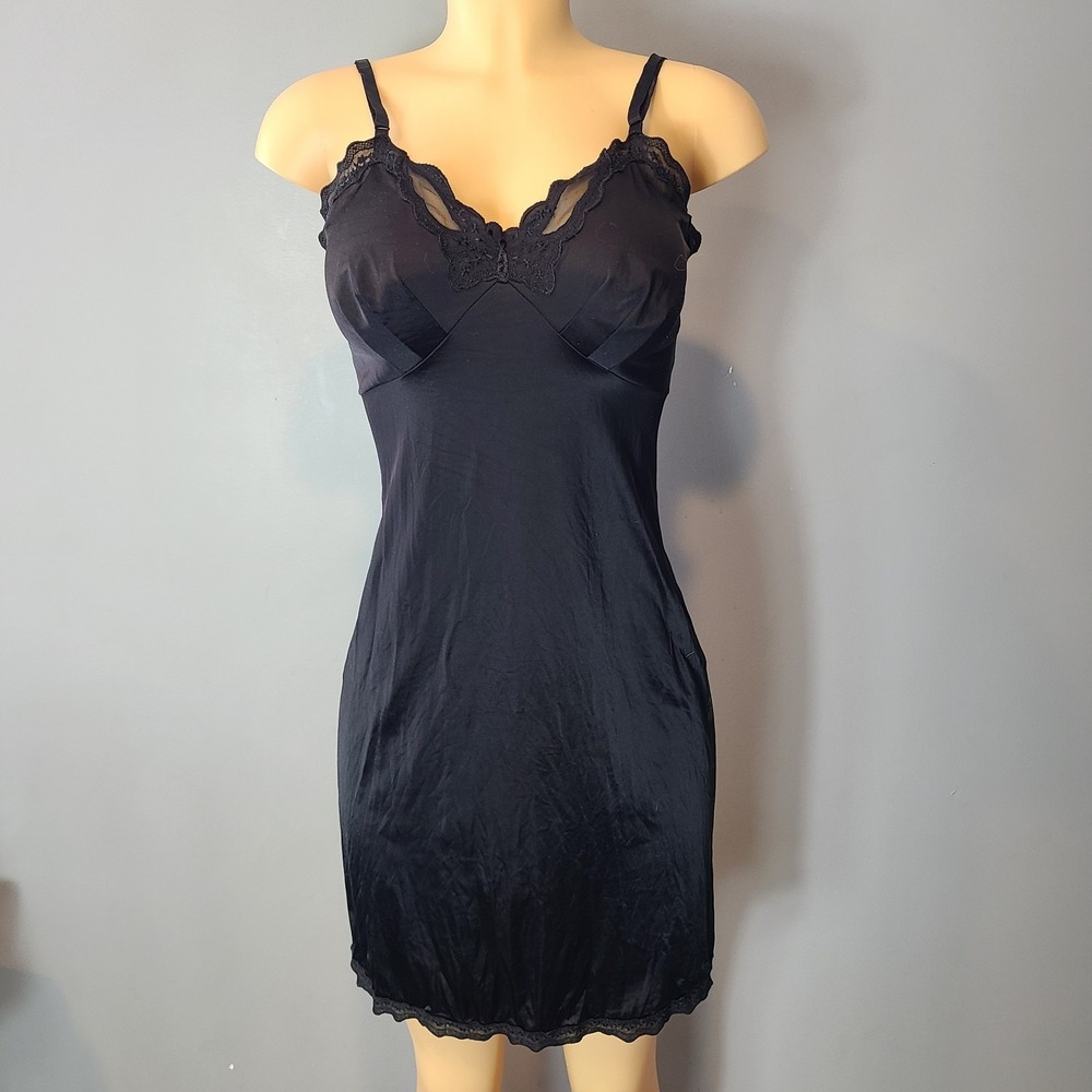 Vintage Fairy Dainty Lace Slip Dress Butterfly Satin Sz Small Whimsigoth Grunge